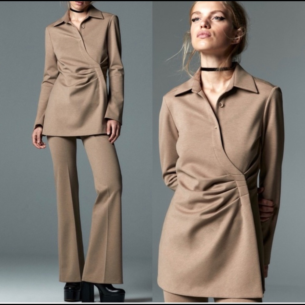 Zara longline pleated shirt never worn! (bloggers fav!)